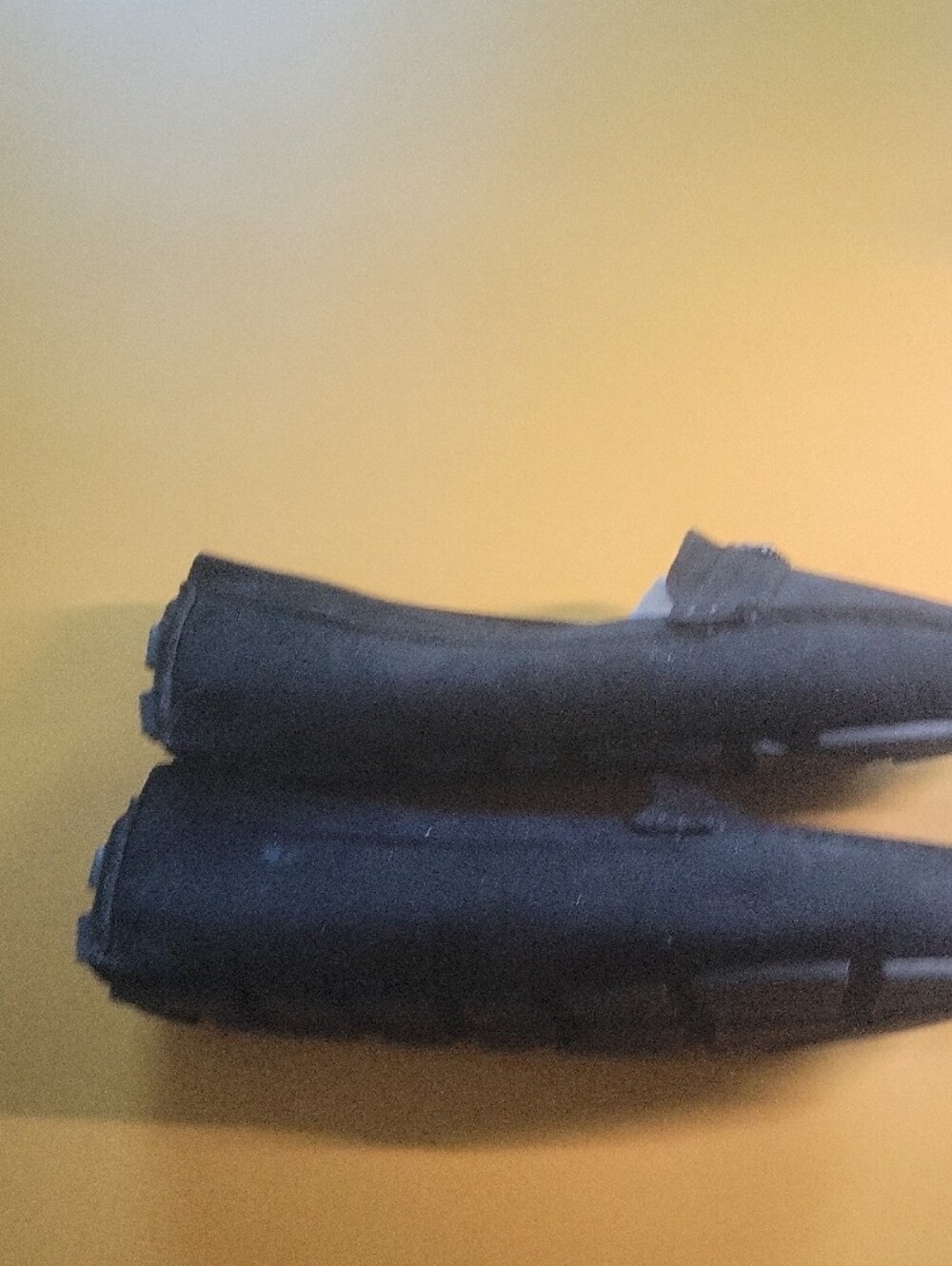 NWOT Anne Klein Black Suede Penny Loafers with Decorative Emblem - Picture 5 of 12
